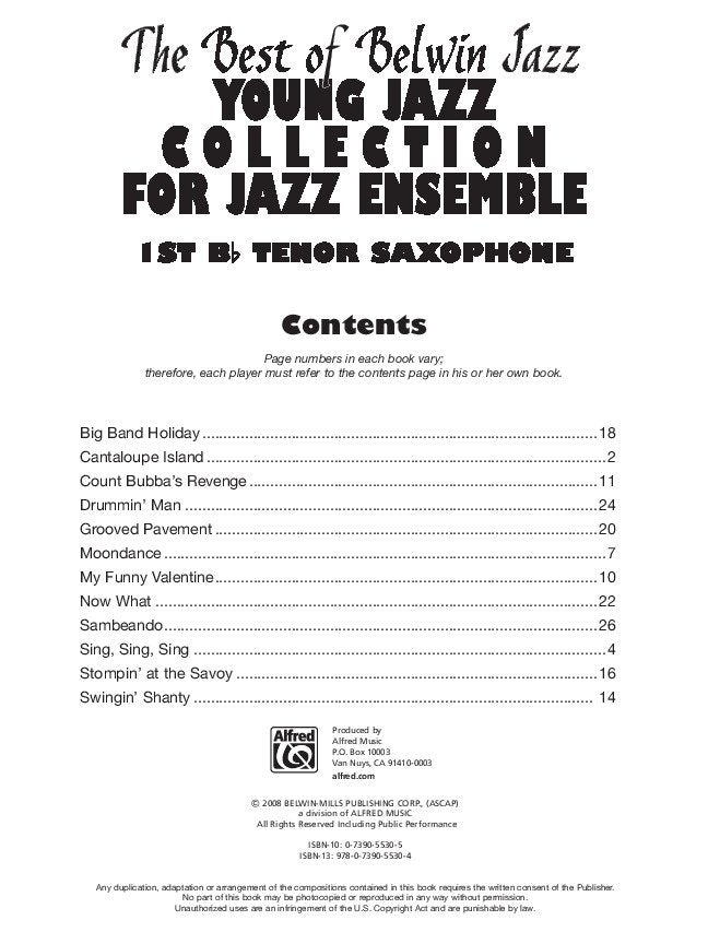 Best of Belwin Jazz Young Jazz Collection 1st Tenor Sax