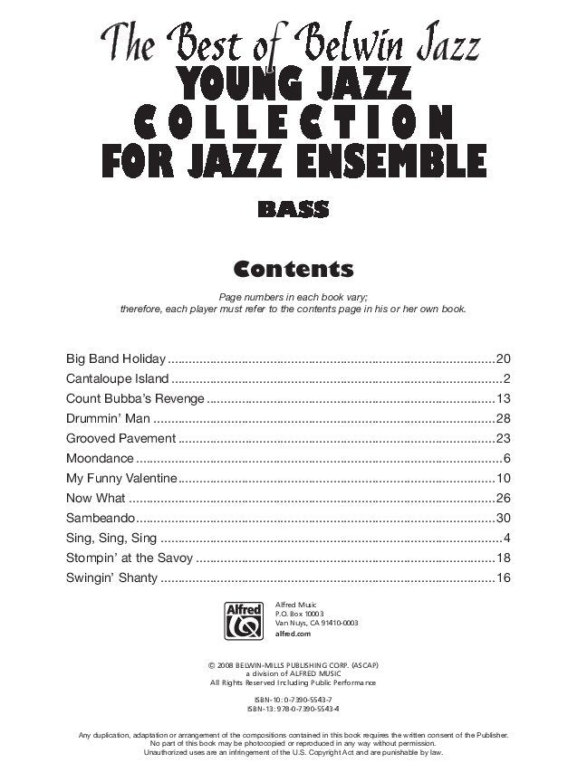 Best of Belwin Jazz Young Jazz Collection Bass
