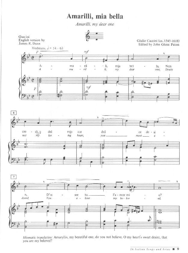 26 Italian Songs and Arias Medium/high Voice Bk/cd