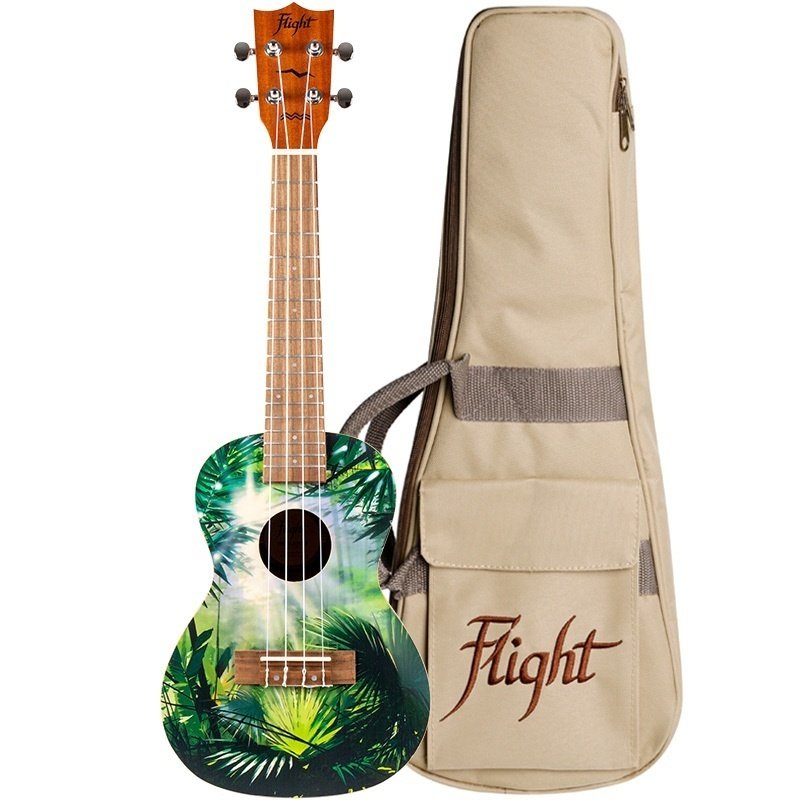 Flight Auc33 Jungle Concert Ukulele W/bag