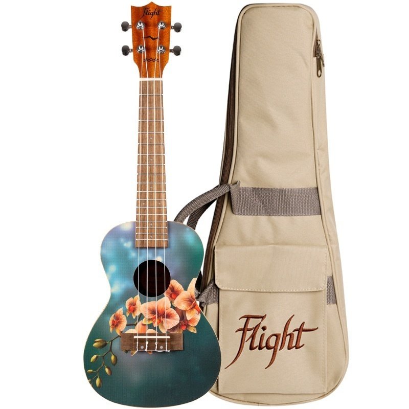 Flight Auc33 Orchid Concert Ukulele W/bag