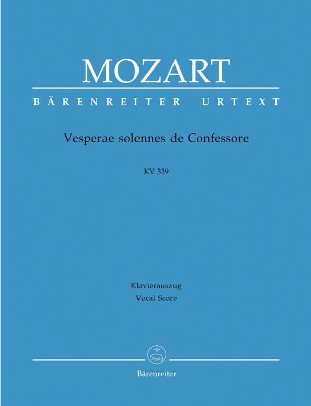 Mozart - Vesperae Solennes De Confessore Vocal Score