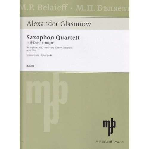 Glazunov - Sax Quartet Op 109 Satb Set of Parts