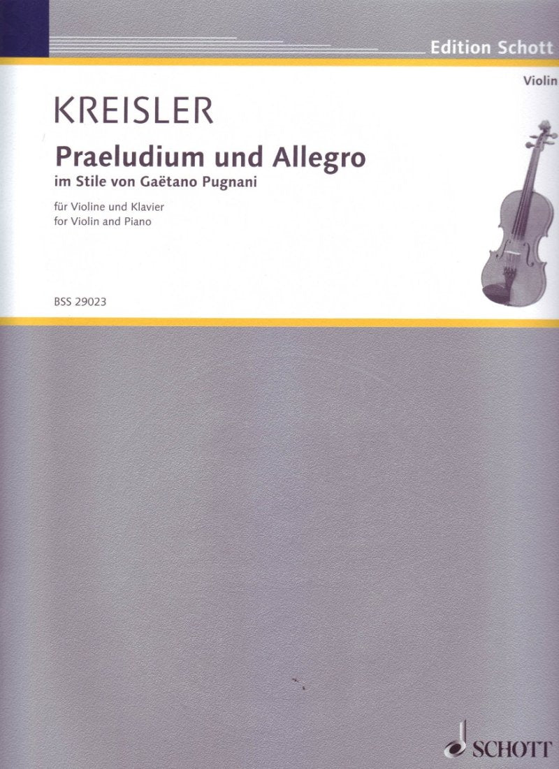 Praeludium & Allegro Style of Pugnani Violin/piano