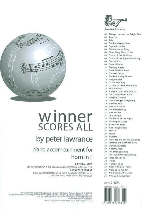 Winner Scores All for F Horn Piano Accomp