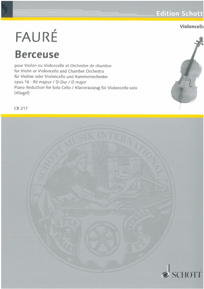 Faure - Berceuse D Major Op 16 Cello/piano