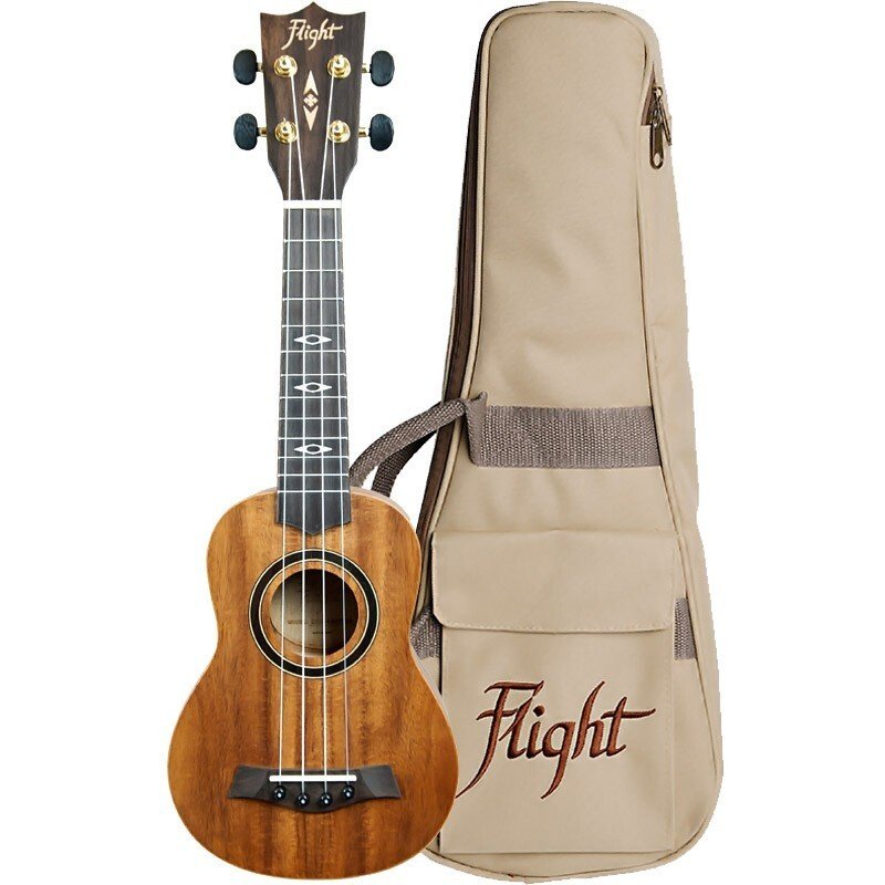 Flight Dus440 Soprano Acacia Uke Satin Finish W/bag
