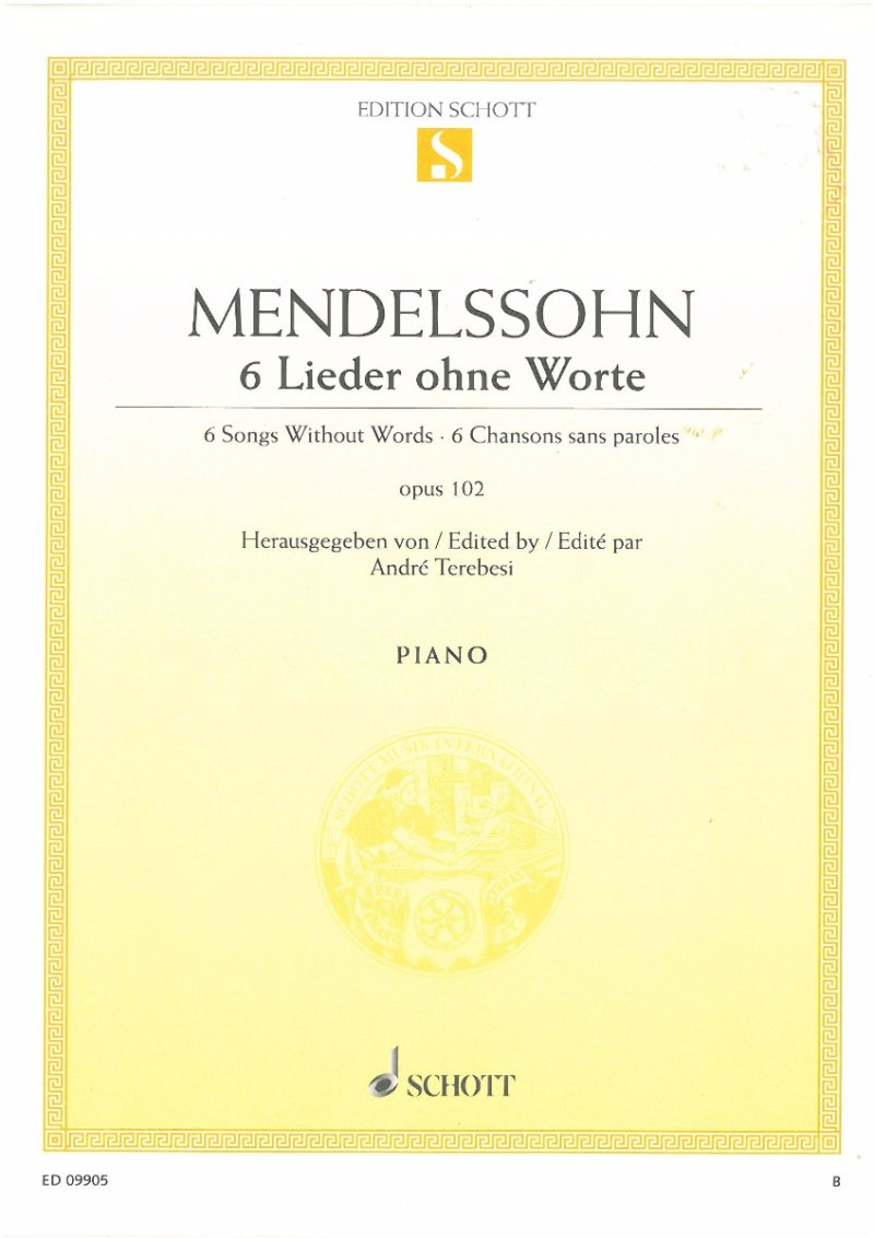 Mendelssohn - 6 Songs Without Words Op 102 for Piano