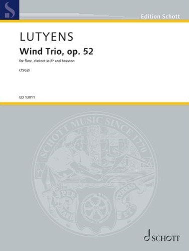Lutyens - Wind Trio Op 52 for Flute/clarinet/bassoon Sc/pts