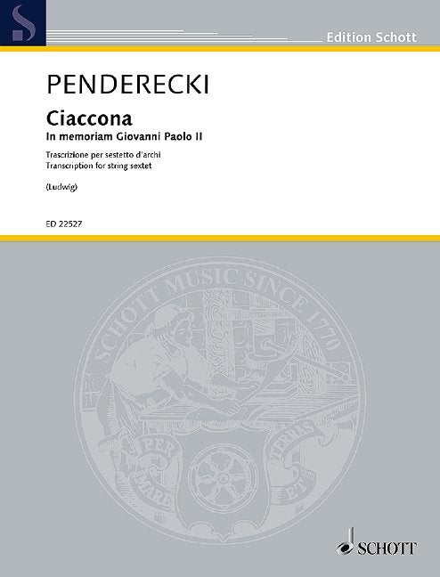 Penderecki - Ciaccona Memoriam Paolo Ii String Sextet