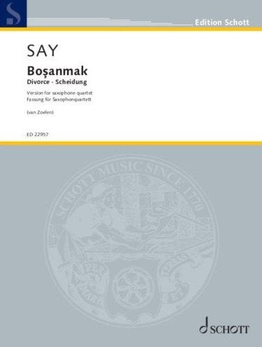 Say - Bosanmak Op 29a for Satb Sax Quartet Sc/pts