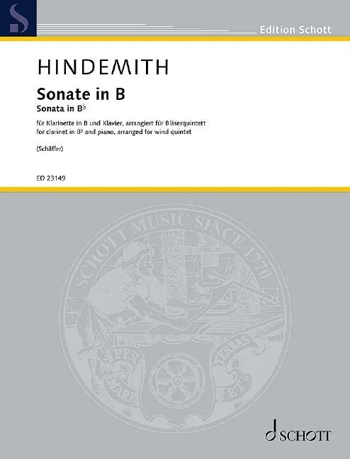 Hindemith - Clarinet Sonata Arranged Wind Quintet Sc/pts