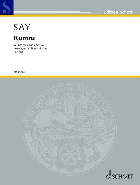 Say - Kumru Op 12/2 Version for Violin/viola Arr Dingler