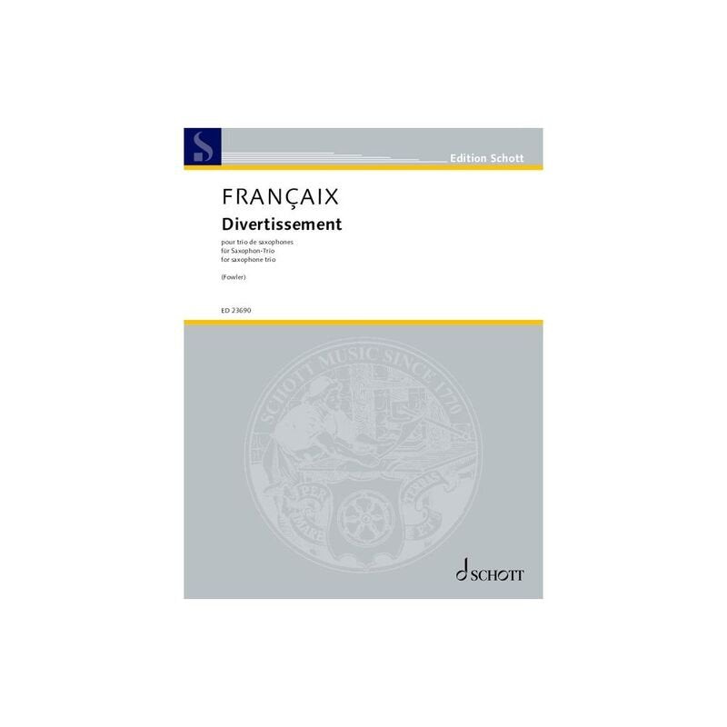 Francaix - Divertissement Sax Trio (sab) Sc/pts Arr Fowler