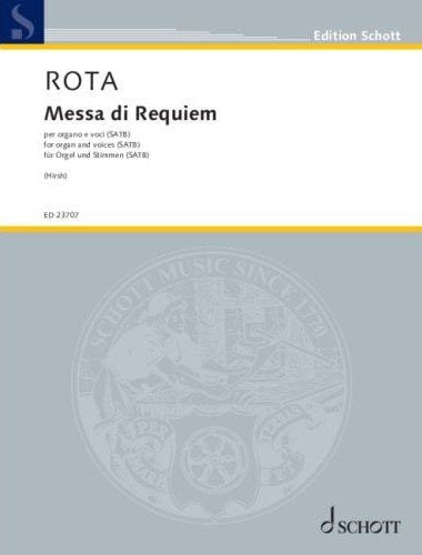 Rota - Messa Di Requiem Satb/organ Vocal Score