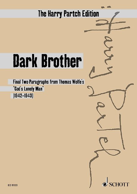 Partch - Dark Brother Voice/ensemble Study Score