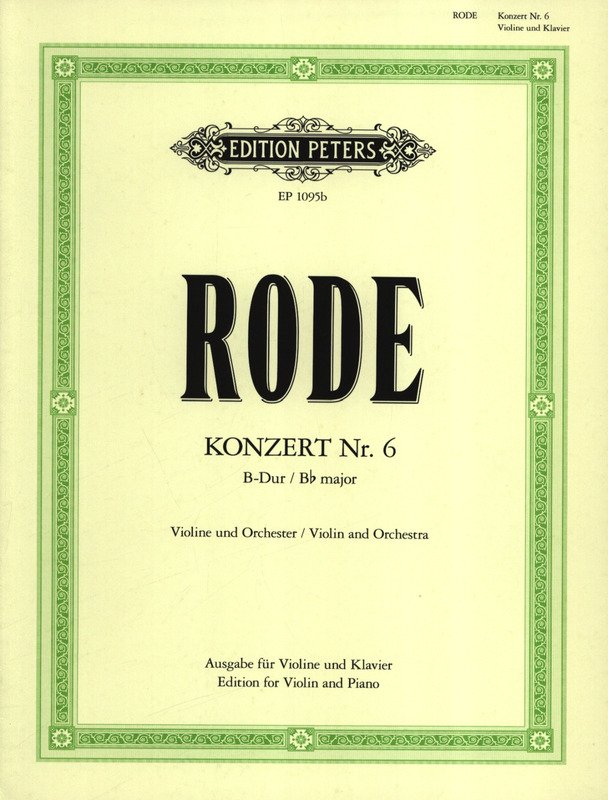 Rode - Concerto No 6 B Flat Violin/piano