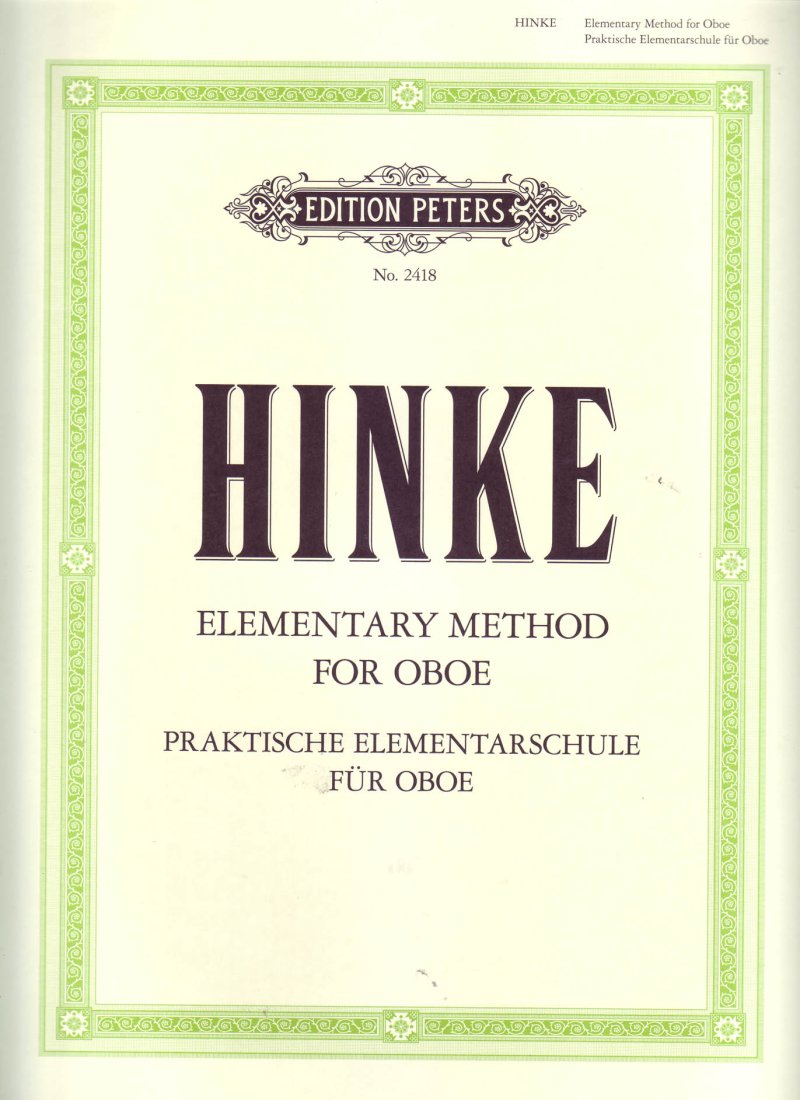 HINKE - ELEMENTARY METHOD FOR OBOE