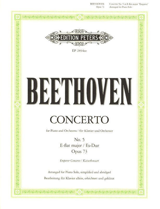 Beethoven - Concerto No 5 E Flat Op 73 Piano Solo Abridged