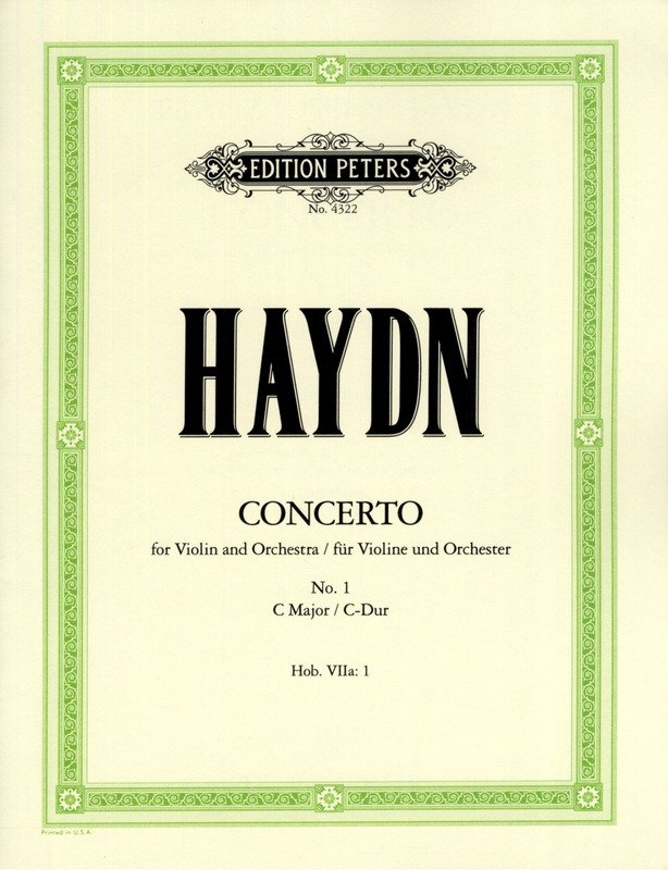 Haydn - Concerto No 1 C Hob 7a No 1 Violin/piano