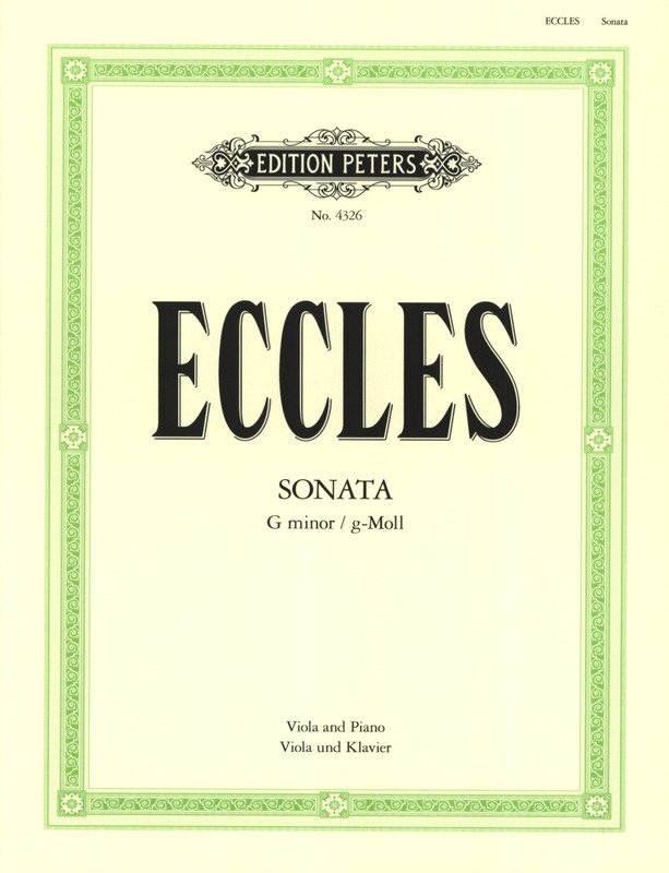 Eccles - Sonata G Minor Viola/piano Ed Klengel