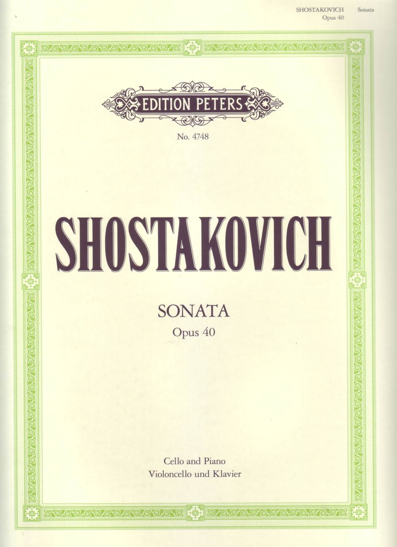 Shostakovich - Sonata D Minor Op 40 for Cello/piano