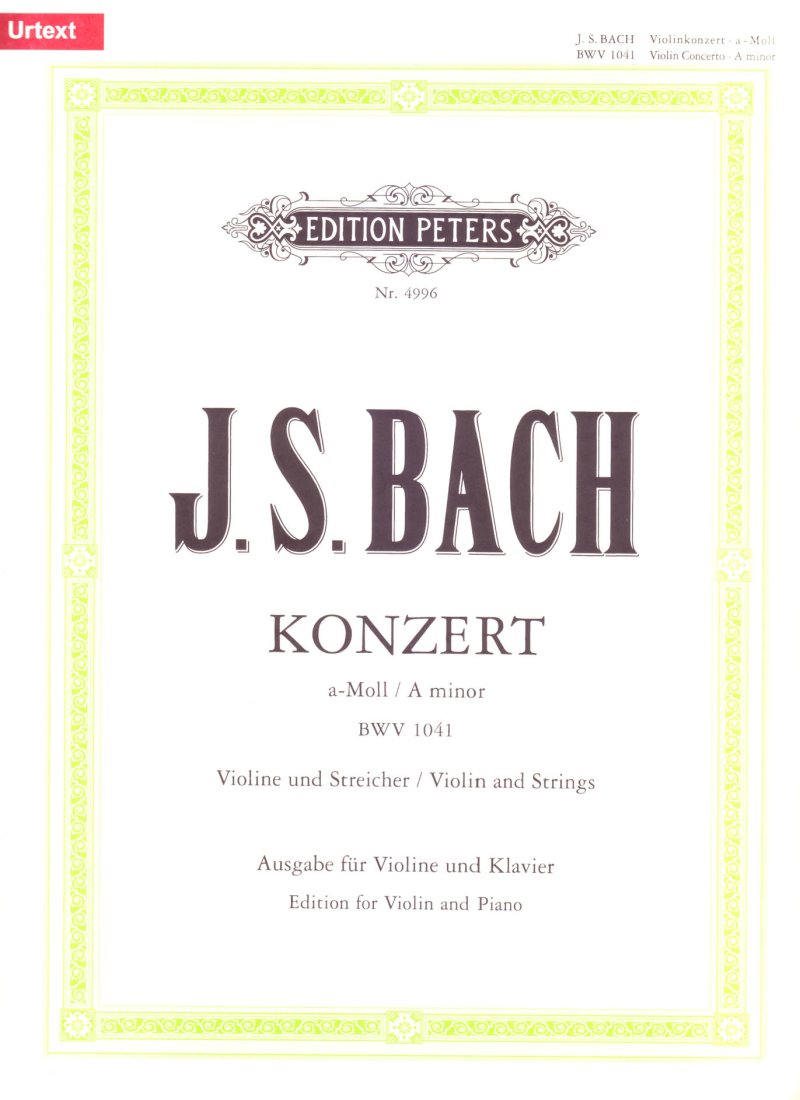 Bach - Concerto No 1 a Minor Bwv 1041 for Violin/piano