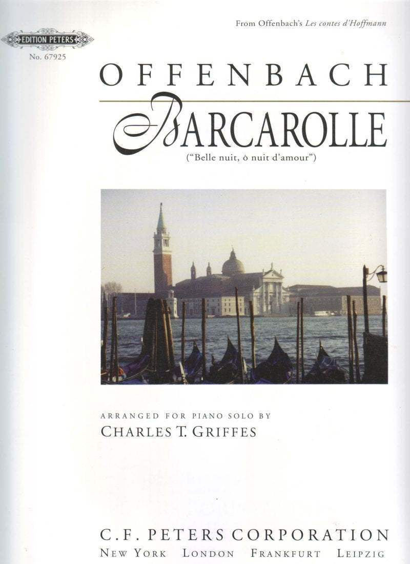 Offenbach - Barcarolle for Piano Arr Griffes