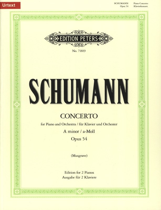 Schumann - Piano Concerto a Min Op 54 2p 4h Urtext