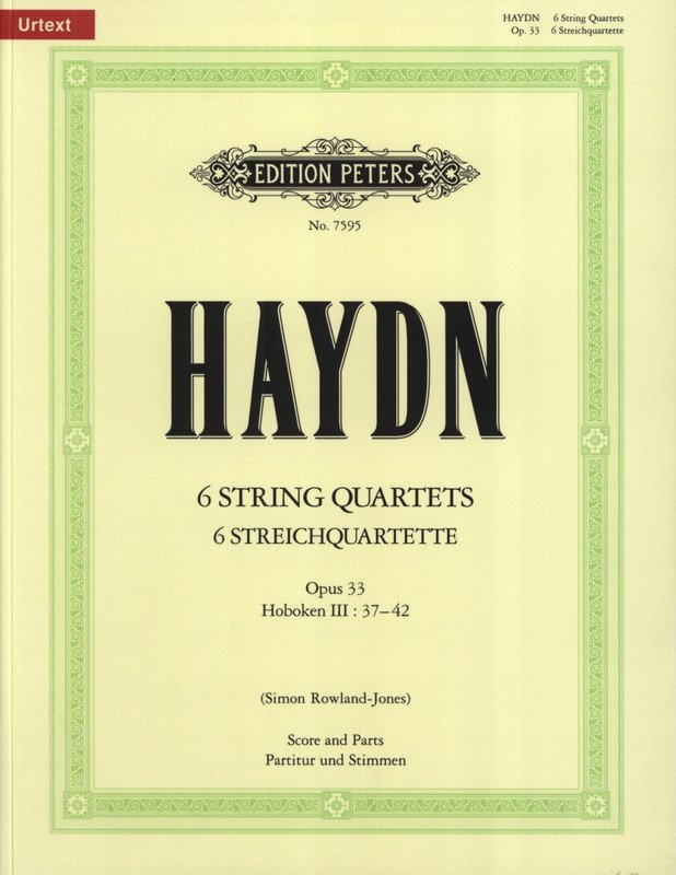 String Quartets 6 Op 33 Hob 3 No 37-42 Sc/pts