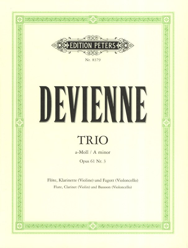 Trio Op 61 No 3 a Min Fl Vln (cla) Vc (bsn)