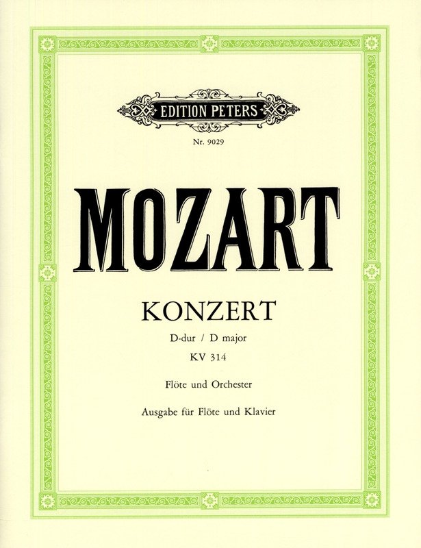 Mozart - Concerto No 2 D K 314 Flute/piano Urtext