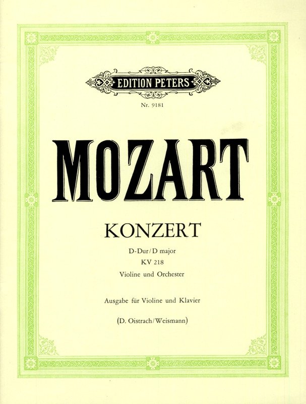 Mozart - Concerto No 4 D K 218 Violin/piano