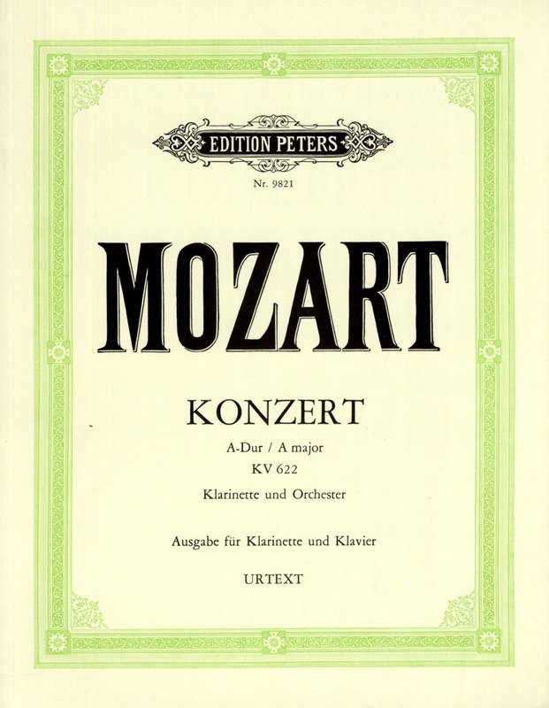 Mozart - Concerto a K 622 Clarinet in A/piano Urtext