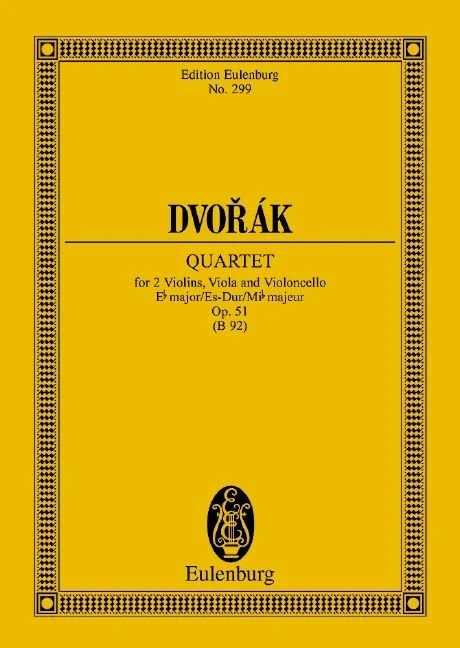 Dvorak - String Quartet E Flat Major Op 51 B 92 Study Score