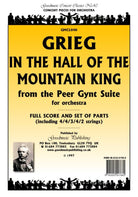 In the Hall of the Mountain King for Orchestra Sc/pts