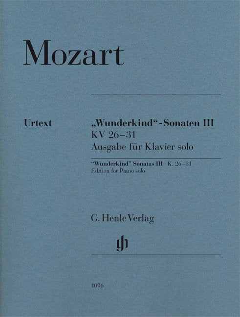 Wunderkind Sonatas Bk 3 K 26-31 Urtext