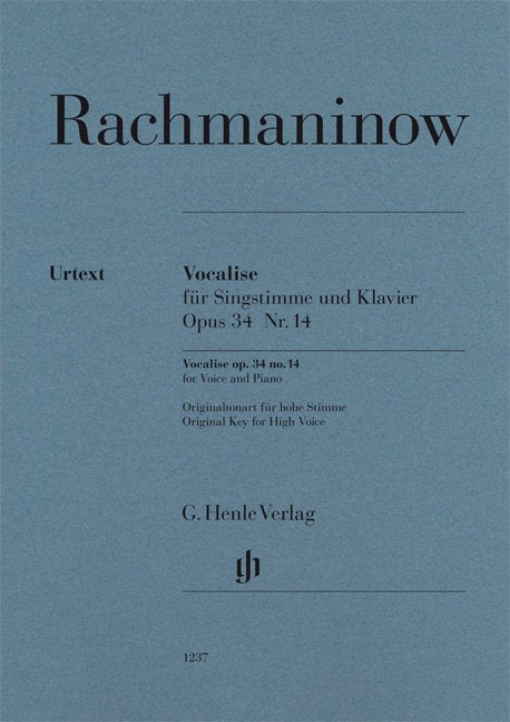 Vocalise Op 34 No 5 High Voice