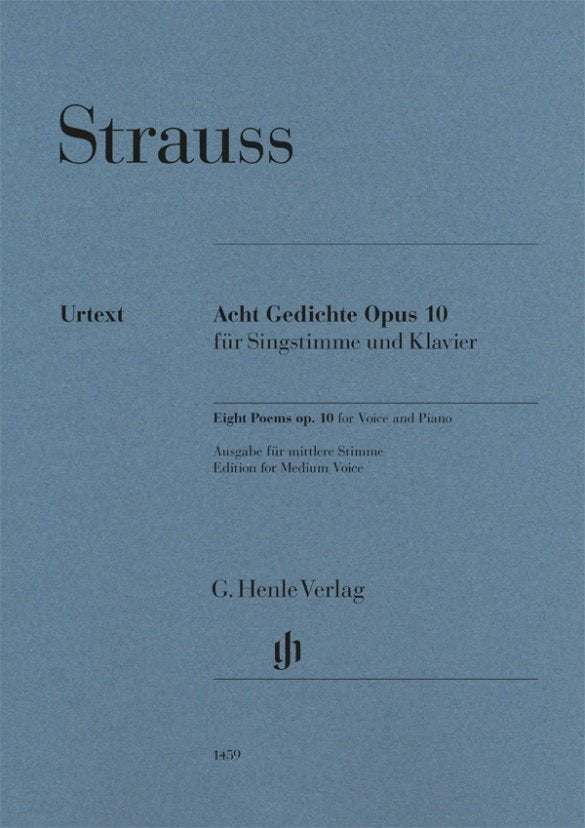 Strauss - Eight Poems Op 10 for Medium Voice/piano