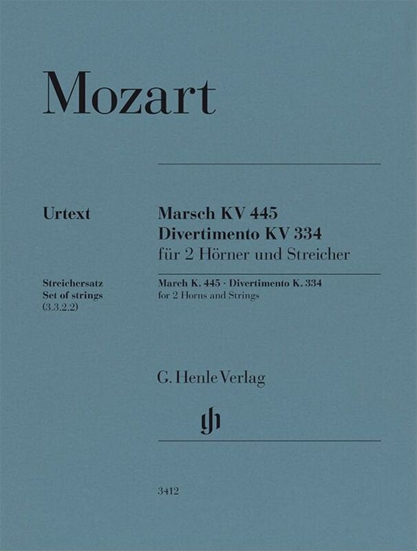 March K 445 Divertimento K 334 2 Horns/strings String Parts