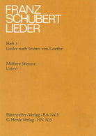 Lieder Bk 3 Med Lyrics by Goethe