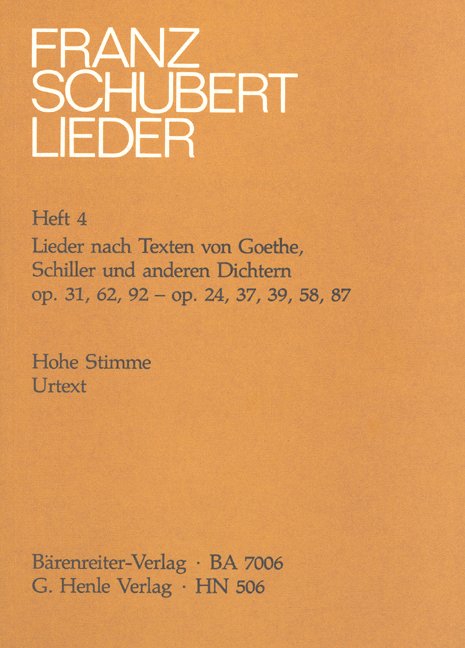 Lieder Bk 4 High Lyrics by Goethe Shiller Others