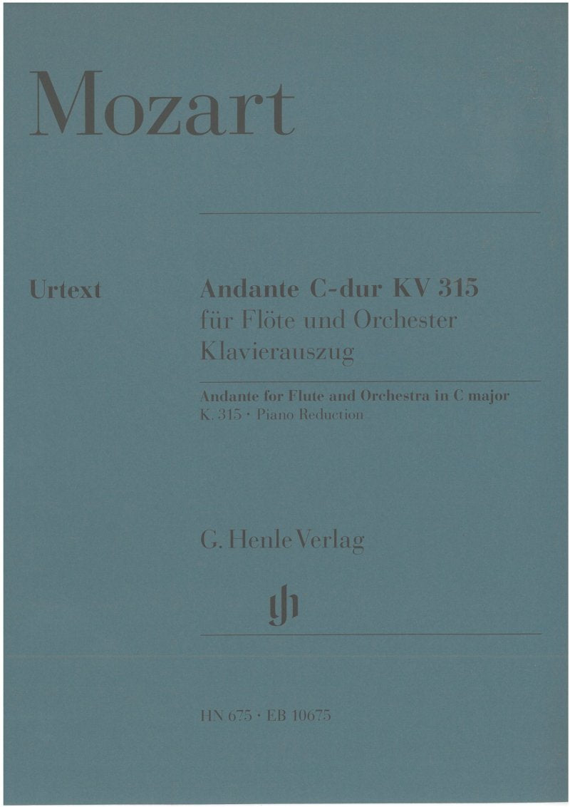 Mozart - Andante K 315 C Flute/piano Urtext