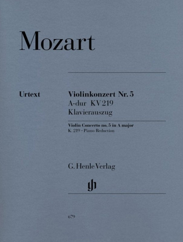 Mozart - Concerto No 5 a K 219 Violin/piano Urtext