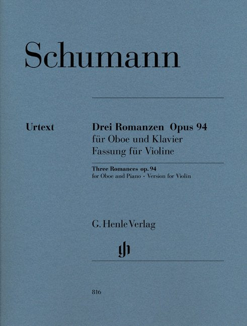 Schumann - 3 Romances Op 94 Violin/piano