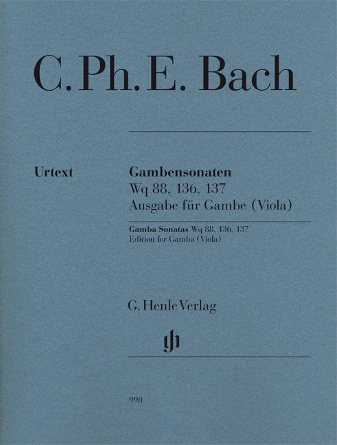 Gamba Sonatas W 88 136 137 Vla Urtext