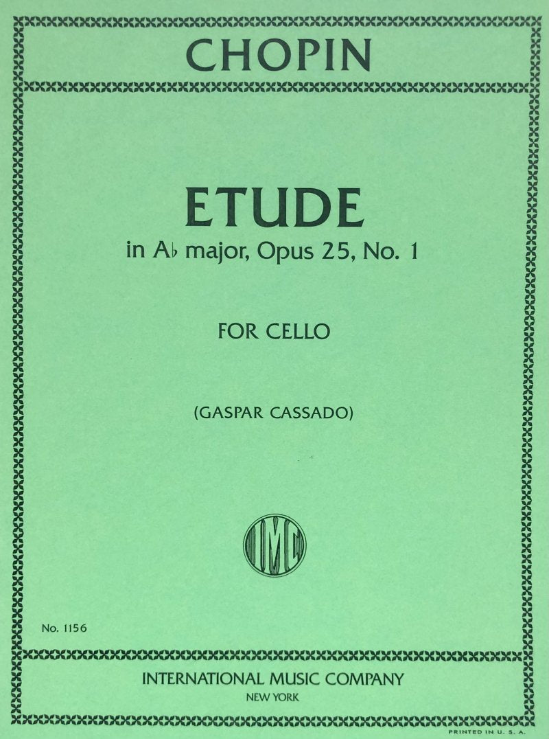Etude Op 25 No 1 a Flat Ed Cassado Vc/pno