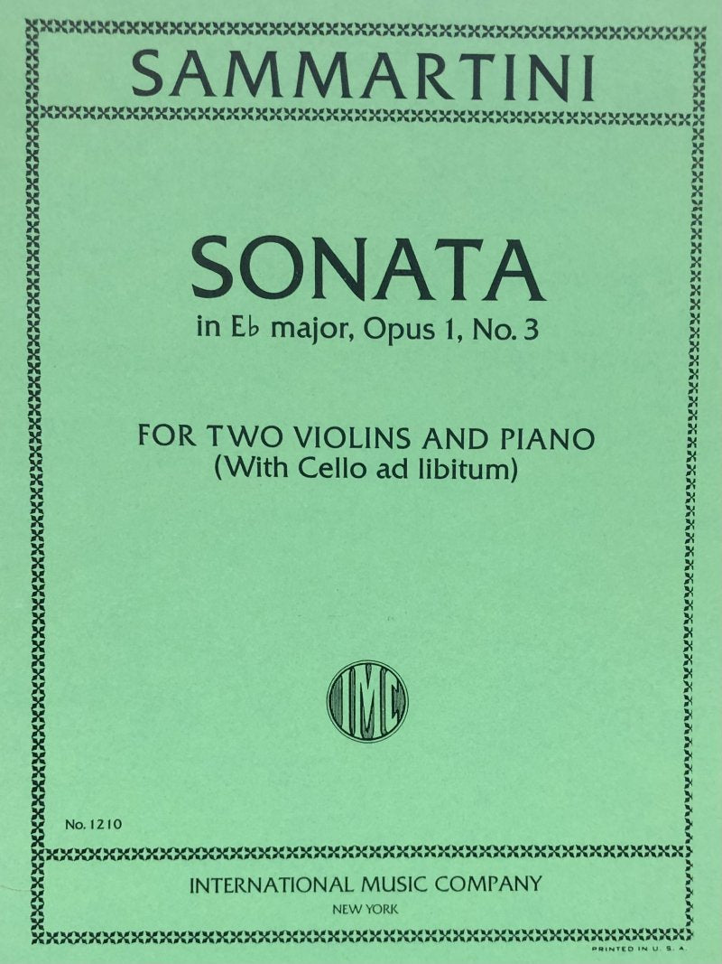 Sonata E Flat Op 1 No 3 2 Vln