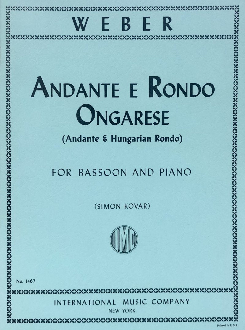 Andante and Hungarian Rondo Op 35 Bassoon/piano