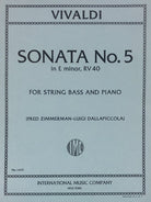 Sonata No 5 E Min Ed Zimmermann Db/pno